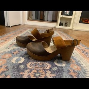 Brown free people clogs size 6